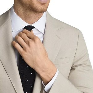 REISS MEN'S SUIT JACKET AND PANT SET IN CREAM, STONE